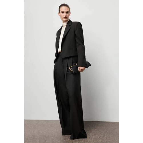 Mango cropped blazer zwart afbeelding