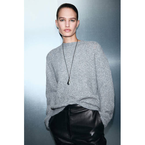 Mango pullover grijs met glitter afbeelding