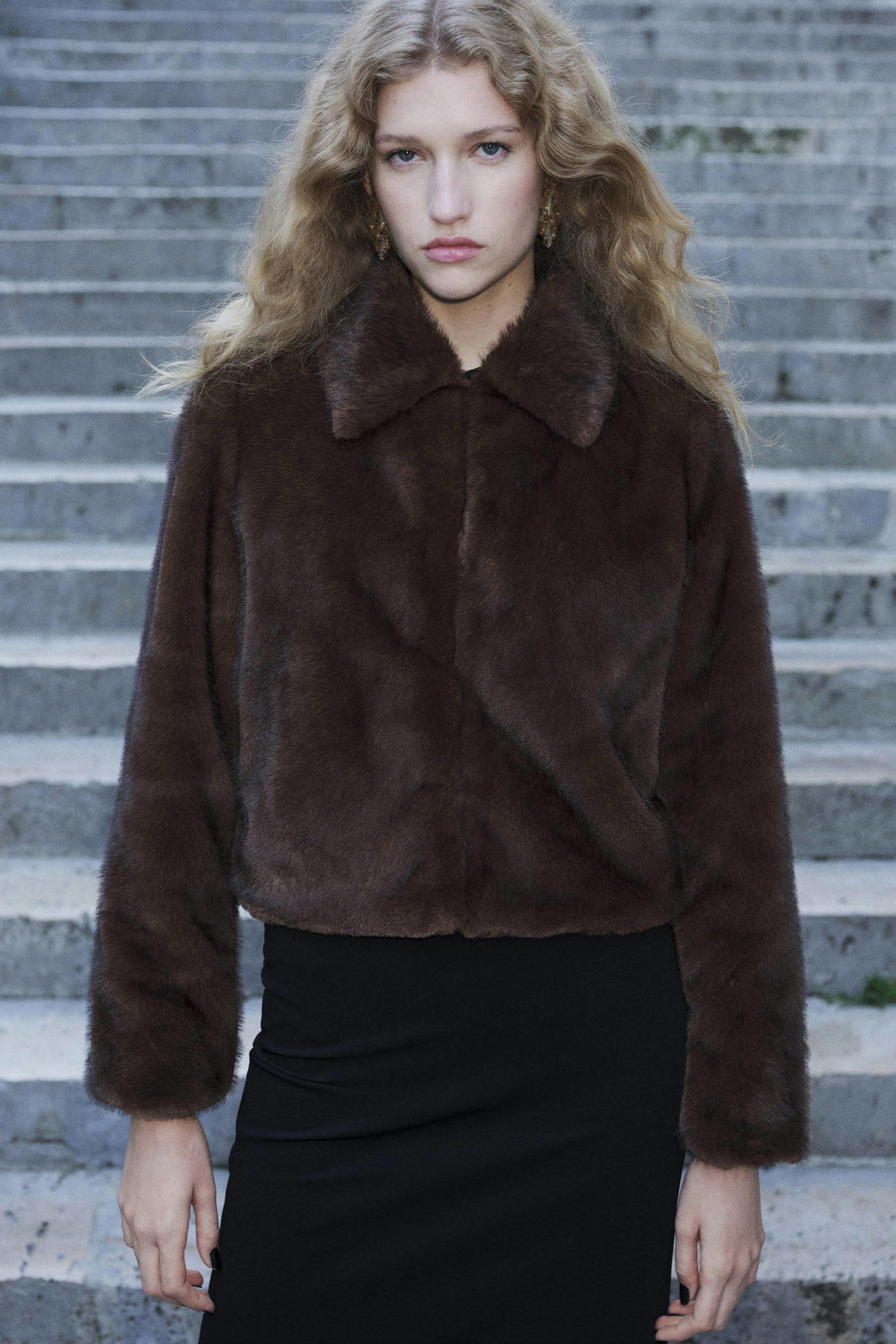 Mango faux fur jas bruin kopen? Morgen in huis wehkamp