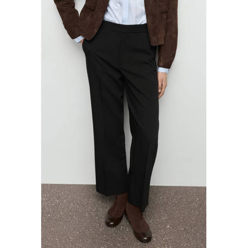 Mango [[Clusterkenmerk Pasvorm/fit]] high waist broek zwart afbeelding