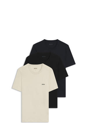 ondershirt (set van 3) donkerblauw/ecru/zwart