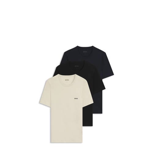 BOSS ondershirt (set van 3) donkerblauw/ecru/zwart afbeelding