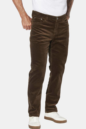 +FIT Collectie HARSTAD corduroy loose casual broek Plus Size donkerbruin
