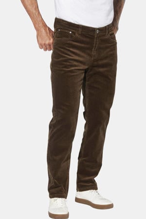 +FIT Collectie HARSTAD corduroy loose casual broek Plus Size donkerbruin