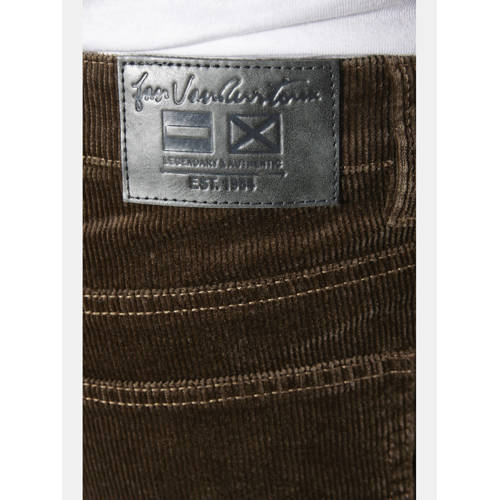 Jan Vanderstorm +FIT Collectie HARSTAD corduroy loose casual broek Plus Size donkerbruin afbeelding