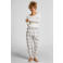 Hunkemöller flanellen pyjamabroek wit/lichtblauw
