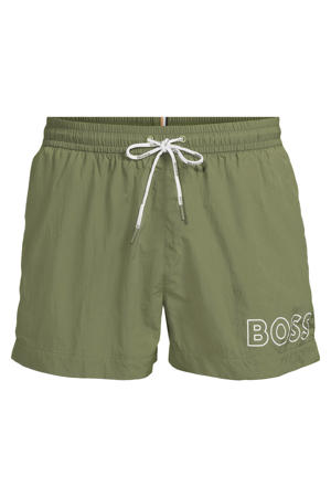 zwemshort Mooneye   met logo olijfgroen