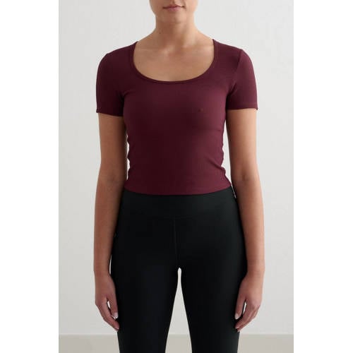 Aim'n sport T-shirt Ribbed Performance donkerrood afbeelding
