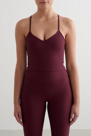 sporttop Ribbed Performance donkerrood