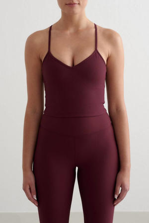 sporttop Ribbed Performance donkerrood