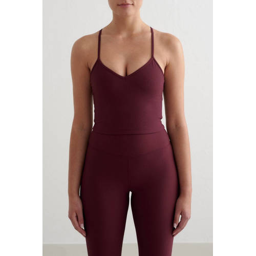 Aim'n sporttop Ribbed Performance donkerrood afbeelding