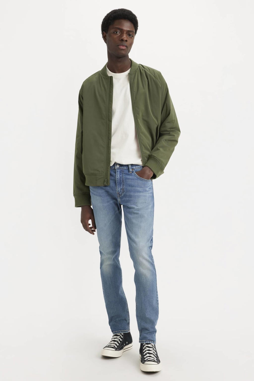 Levi's Big and Tall 512 tapered slim fit jeans cool as a cucumber