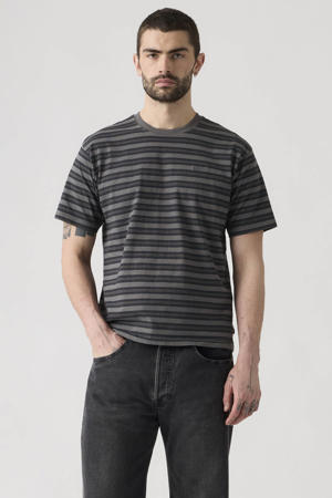 relaxed gestreept T-shirt grijs