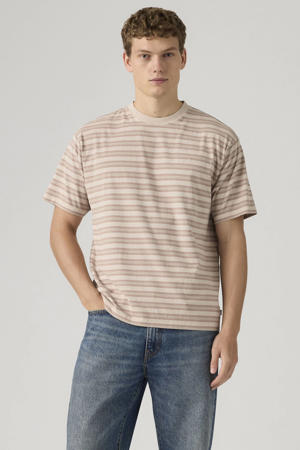 relaxed gestreept T-shirt oudroze