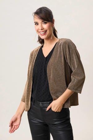 gebreid vest goud met glitter