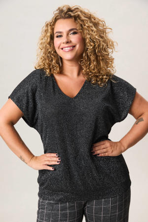 glitter top zwart met lurex