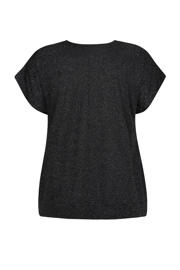 thumbnail: Miss Etam Plus glitter top zwart met lurex