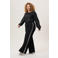 Miss Etam Plus straight regular waist broek zwart met glitter