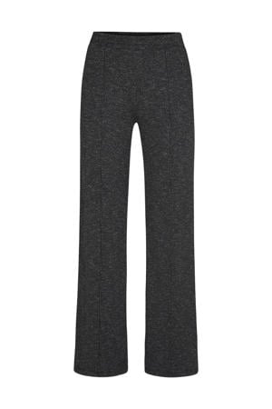 straight regular waist casual broek grijs met glitter