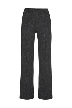 straight regular waist casual broek grijs met glitter