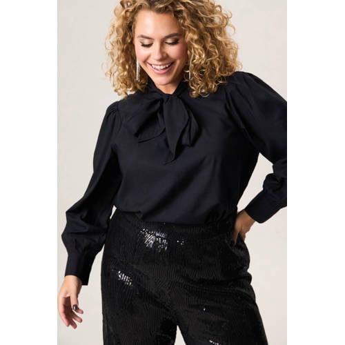 Miss Etam Plus blousetop zwart afbeelding