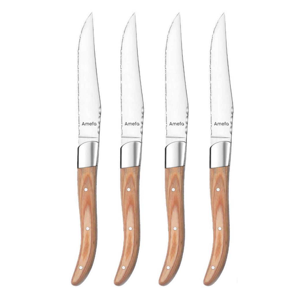 Amefa steakmes Royal Steak (set van 4) - naturel hout