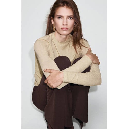 Mango glitter top goud met glitter afbeelding