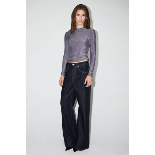 Mango glitter top zilver met glitter afbeelding