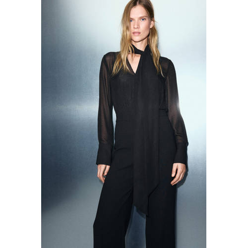 Mango jumpsuit zwart met glitter afbeelding