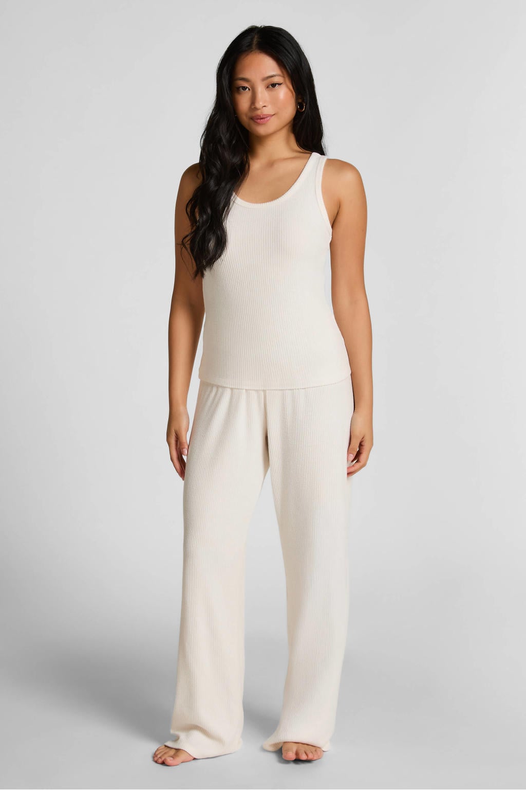 Hunkemöller pyjamatop gebroken wit