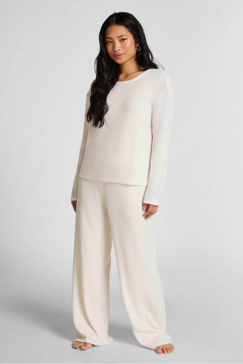Hunkemöller pyjamatop gebroken wit