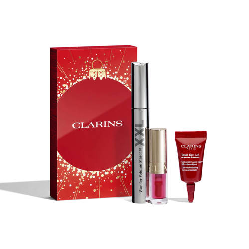 Clarins Set - Wonder Volume Mascara XXL 8 ml + Lip Comfort Oil 1,4 ml + Total Eye Lift 3 ml afbeelding