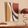 NOUS Living houten schilderij Suze 40x60 cm - oker/terra/antraciet/zand