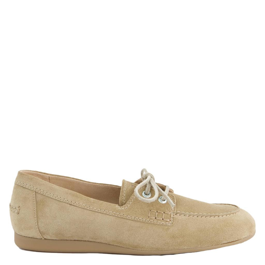 Beige dames Paul Green suède bootschoenen met veters