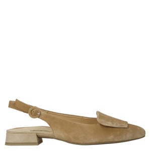 suede slingback loafers beige
