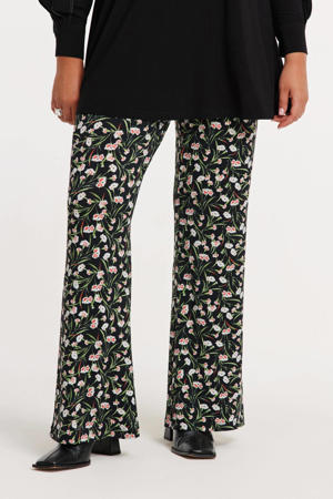 denim straight high waist broek zwart