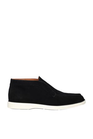 suède enkelboots zwart
