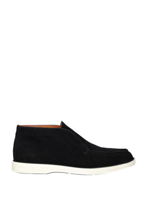 suède enkelboots zwart
