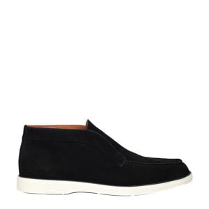 suède enkelboots zwart