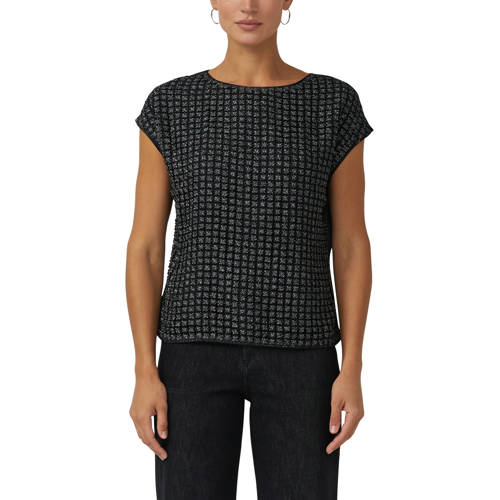 s.Oliver BLACK LABEL top zwart met glitter afbeelding