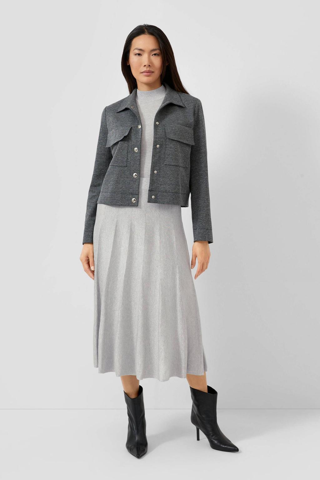 Lichtgrijze dames s.Oliver BLACK LABEL top van viscose met effen en half lange mouwen