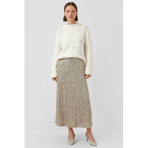 s.Oliver BLACK LABEL midi rok met pailletten beige afbeelding