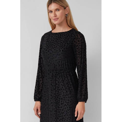 s.Oliver BLACK LABEL A-lijn jurk met glitter zwart afbeelding