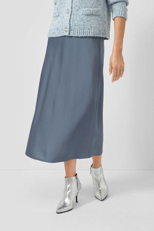 satijnen A-lijn rok blauw