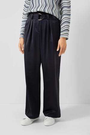 relaxed high waist broek donkerblauw