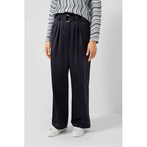 s.Oliver BLACK LABEL Relaxed high waist broek donkerblauw afbeelding