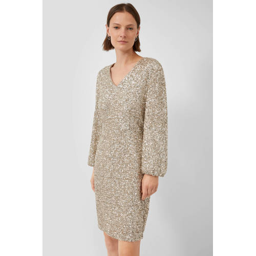 s.Oliver BLACK LABEL korte jurk met pailletten beige afbeelding