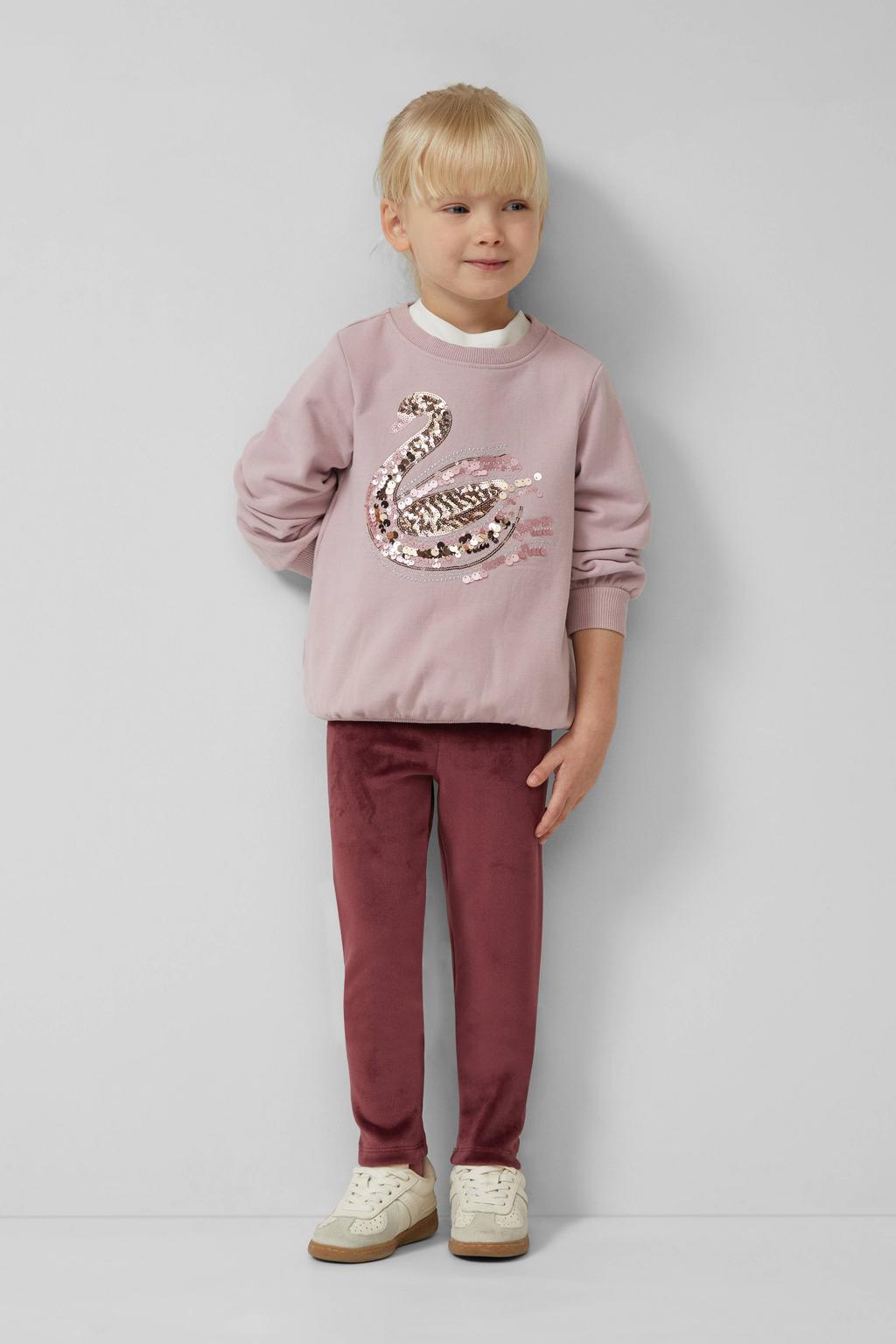 Paarse meisjes s.Oliver suede legging met elastische tailleband en effen