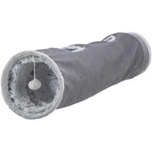 katten speeltunnel harvey velours / pluche grijs (116x27 cm)