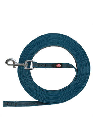 Hondenriem Sleeplijn Met Rubber Anti Slip Petrol Blauw L/XL 10mtr